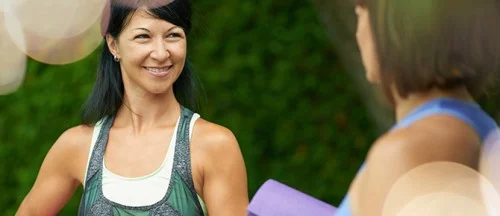 close up yoga woman smiling